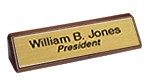 2" x 10" Plastic Nameplate on a Wood Easel